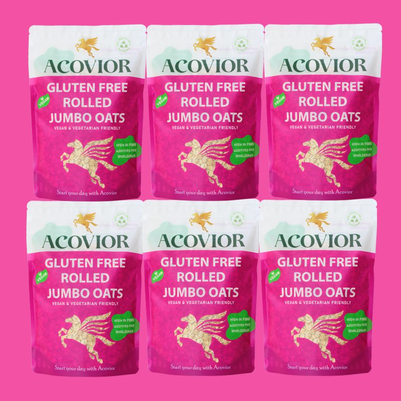 Acovior Gluten Free Rolled Jumbo Oats Bigger Value 6 x 2.4kg