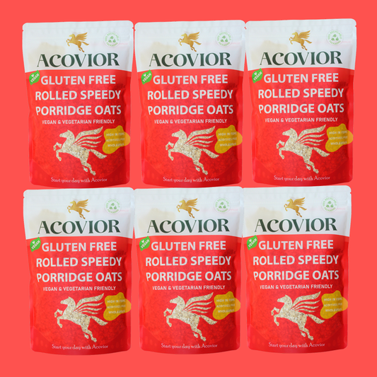 Acovior Gluten Free Rolled Speedy Porridge Oats Bigger Value 6 Pack (6x400g)