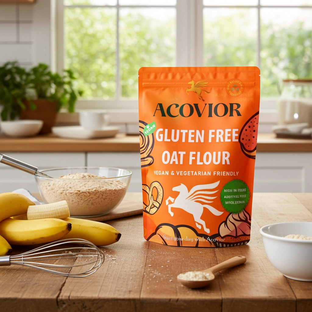 Acovior Gluten‑Free Oat Flour 1.2kg vegan and vegetarian friendly oat flour pack for baking