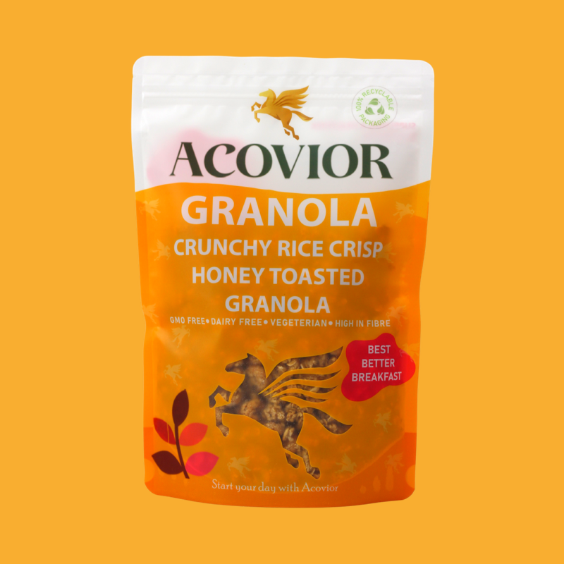 Acovior Crunchy Rice Crisp Honey Toasted Granola - Family 12 Pack