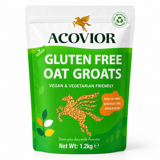 Acovior Gluten‑Free Oat Groats 1.2kg bulk pack