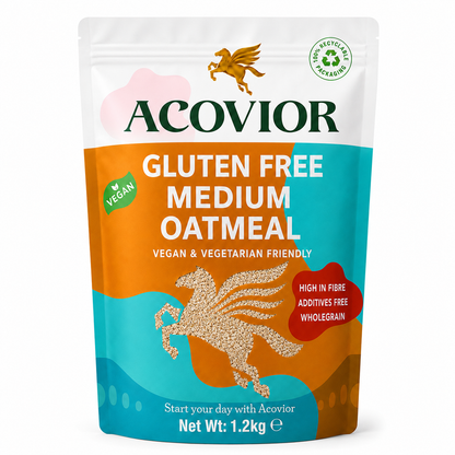 Acovior Gluten‑Free Medium Oatmeal 1.2 kg Family Pack front