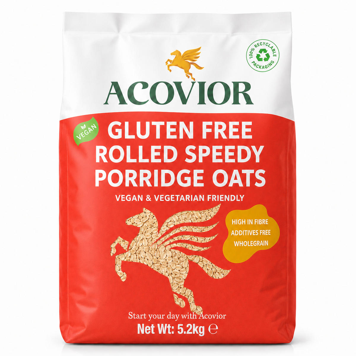 Acovior Gluten‑Free Speedy Oats 5.2kg Bulk Pack front