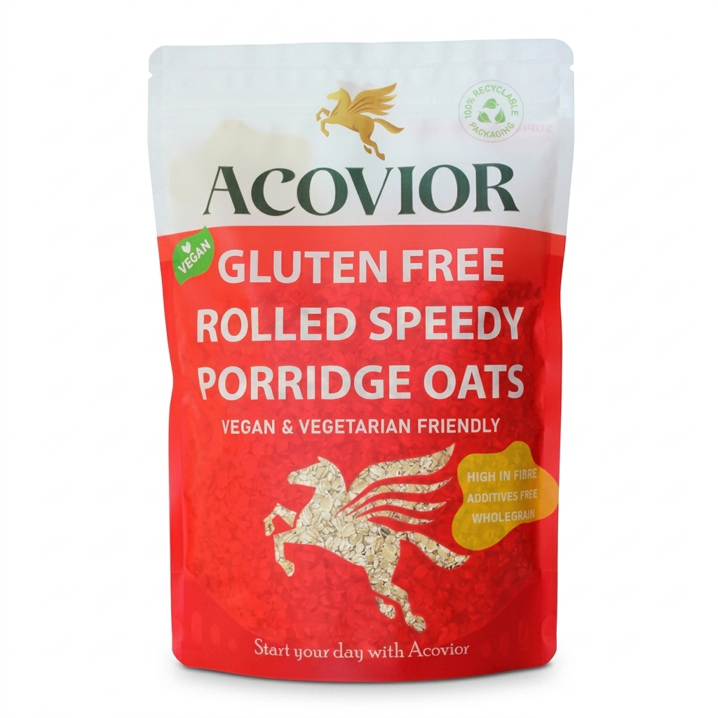 Acovior Gluten Free Rolled Speedy Porridge Oats 400g — wholegrain, quick cook, gluten free