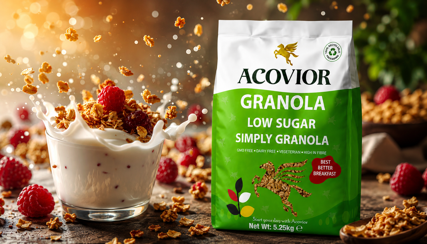 Acovior Low Sugar Simply Granola 5.25 kg Bulk Pack