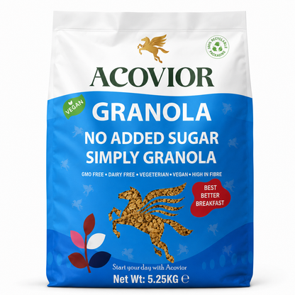 Acovior No Added Sugar Simply Granola 5.25 kg Bulk Pack front of pack