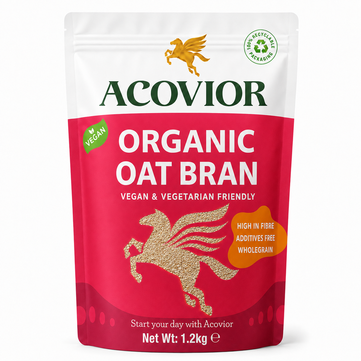 Organic Oat Bran 1.2kg Family Pack front