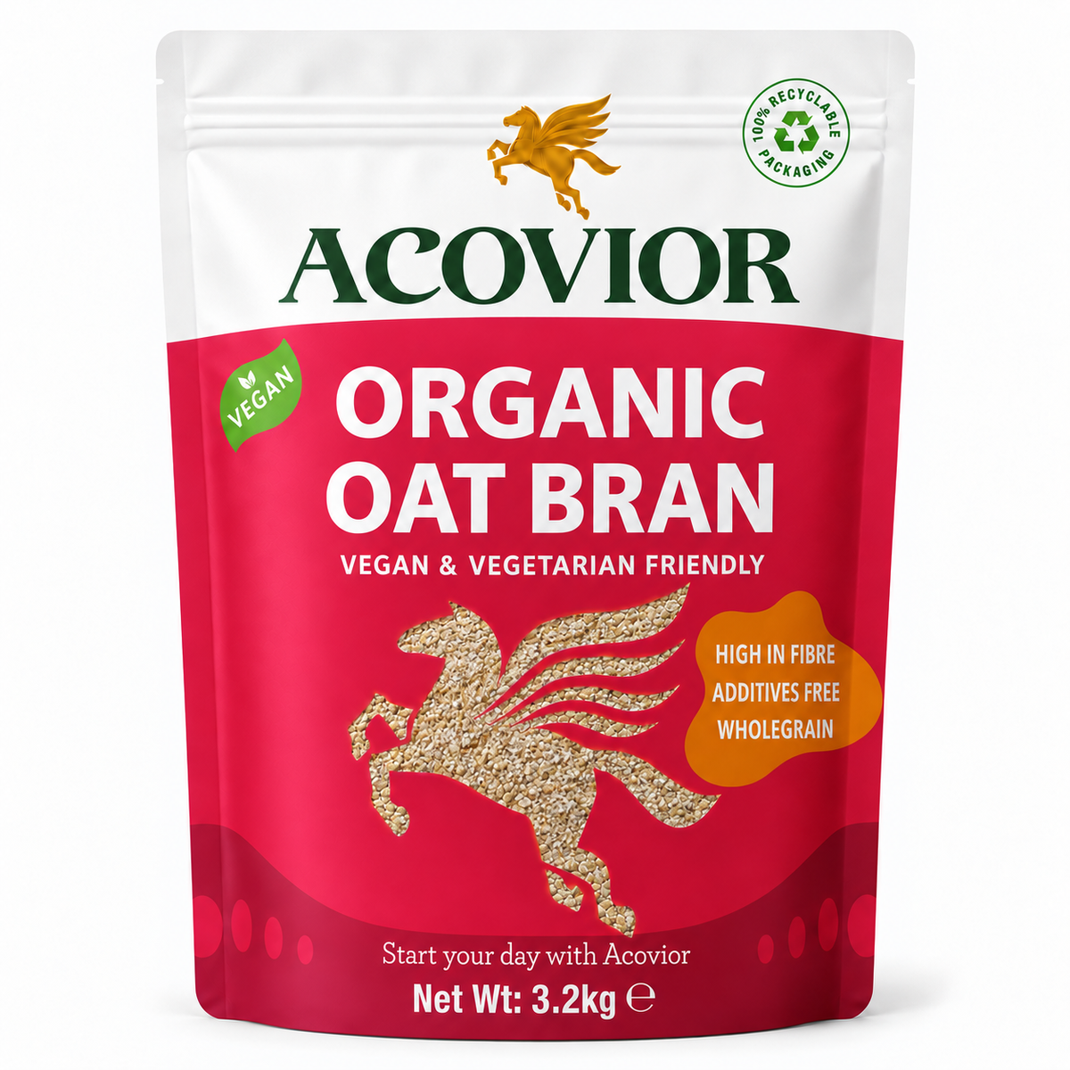 Organic Oat Bran 3.2kg Value Pack front