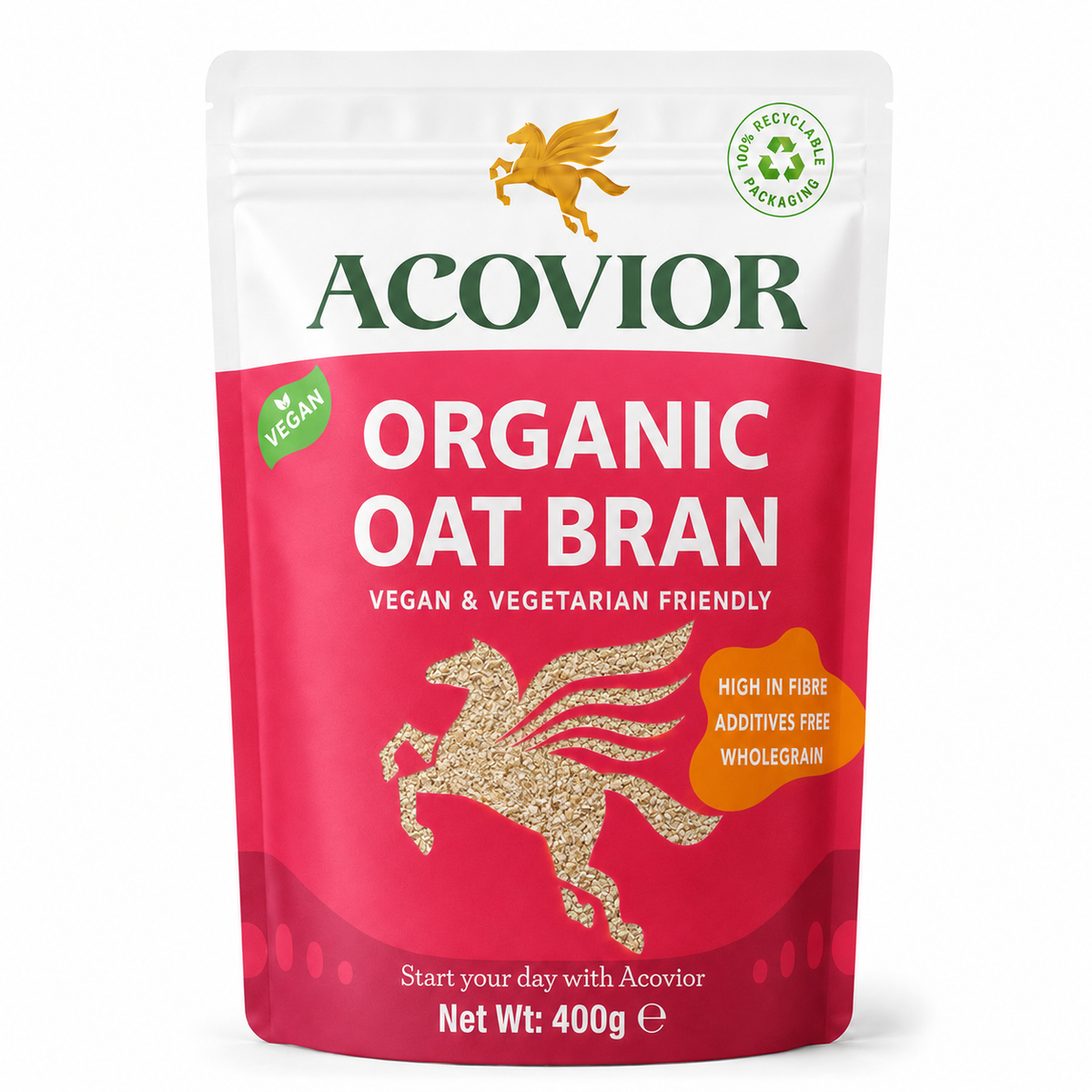 Organic Oat Bran 400g Standard Pack front