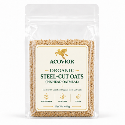 Acovior Organic Steel‑Cut Oats 400g front of pack