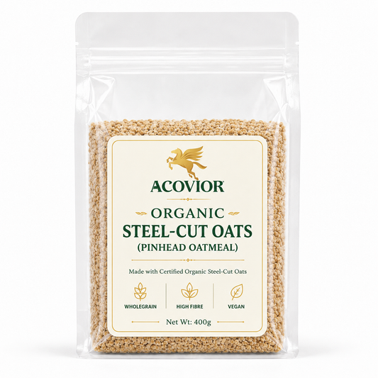 Acovior Organic Steel‑Cut Oats 400g front of pack