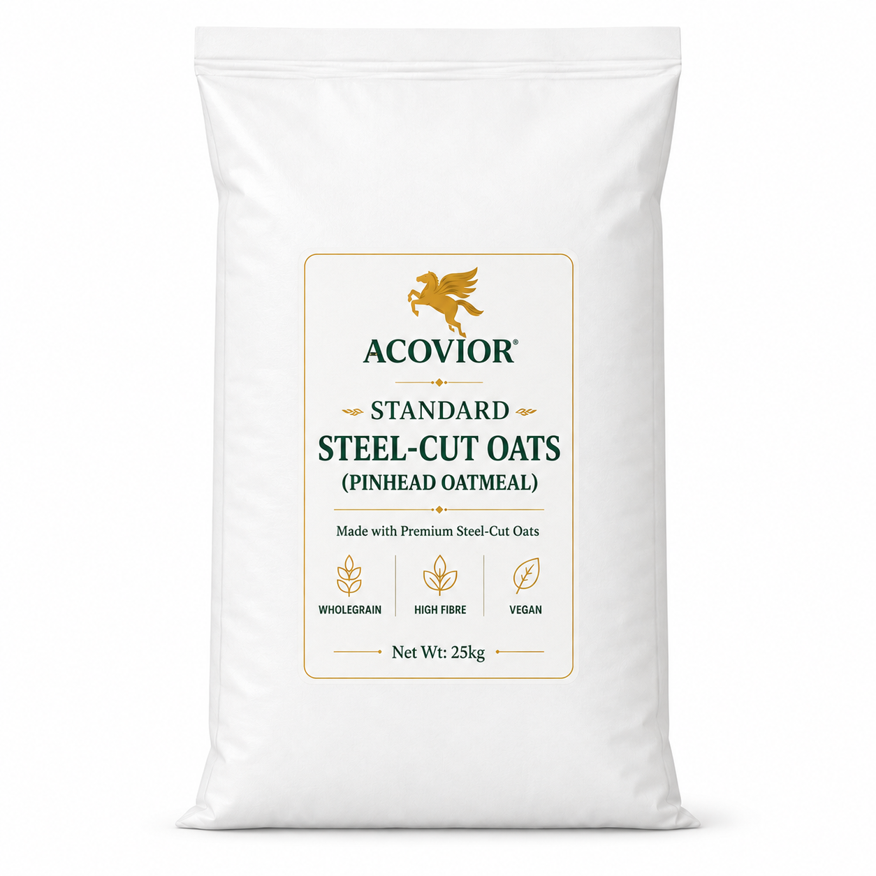 Acovior Standard Steel‑Cut Oats 25kg Wholesale Pack front of sack