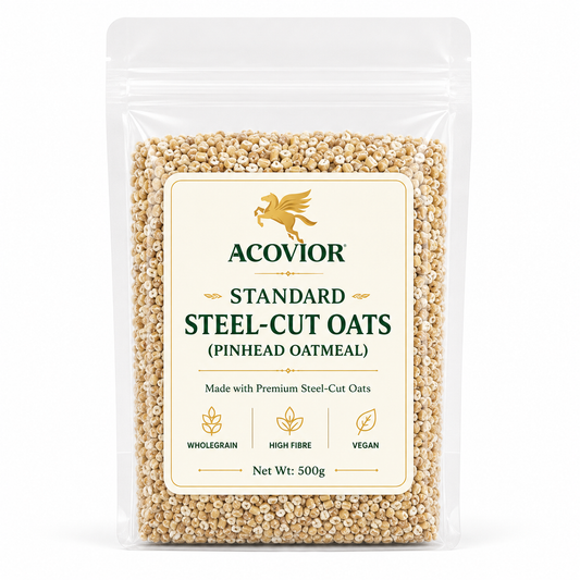 Acovior Standard Steel‑Cut Oats 500g Standard Pack front of pack