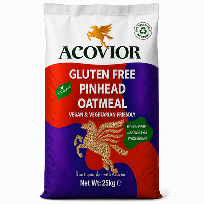 Acovior Gluten‑Free Steel‑Cut Oats (Pinhead Oatmeal) — 25kg Wholesale Pack