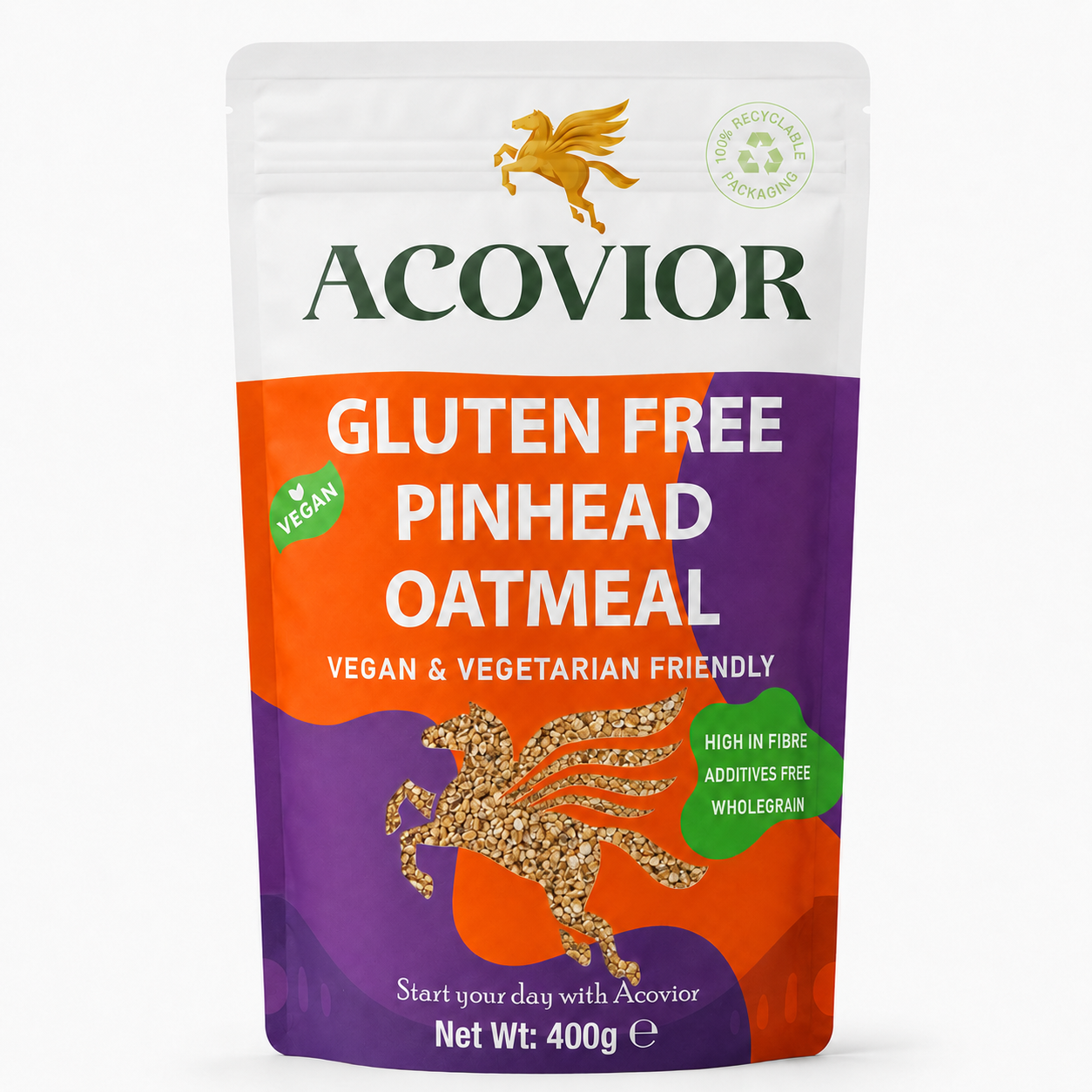 Acovior Gluten‑Free Steel‑Cut Oats 400g front of pack