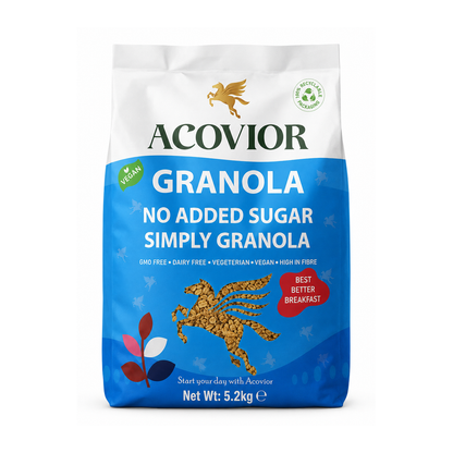 Acovior No Added Sugar Simply Granola 5.2kg front pack